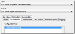 configuration dtsconfig ssis